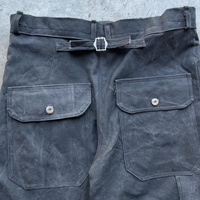 Pantalon de travail vintage en toile cirée, jambe large, braguette boutonnée, jean baggy, boucle arrière, jean en toile de coton 15 oz