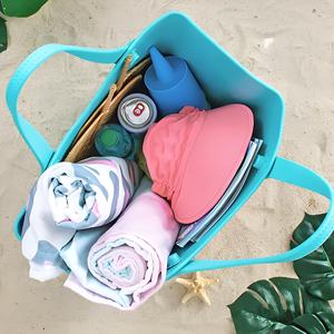 กระเป๋าชายหาดสำหรับ2025กันน้ำสำหรับผู้หญิงกระเป๋ายาง EVA ขนาดใหญ่กระเป๋าโท้ทชายหาดทำจากซิลิโคนพิมพ์โลโก้ได้ตามต้องการฤดูร้อน - Product Image 3