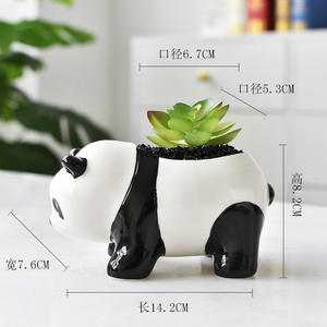 Maceta de Cerámica para Suculentas, Estilo Comercio Electrónico Transfronterizo, Maceta de Porcelana Blanca con Diseño de Panda de Dibujos Animados, Florero de Mesa o de Suelo - Product Image 6