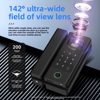 Cerradura Inteligente para Puerta de Vidrio con Reconocimiento Facial 3D, Control por Aplicación Tuya WiFi TTLock, Sin Llave, Sin Perforación, Cerradura Biométrica de Huella Dactilar sin Marco