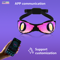 Smart APP Control Rechargeable DIY Glowing LED Lunettes de fête d'anniversaire de Noël Lunettes de boîte de nuit Cool Shinning LED Lunettes