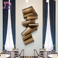 Sculpture murale personnalisée en laiton et acier inoxydable, ornements muraux abstraits en bronze de grande taille pour la décoration de fond d'hôtel