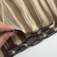 Extensions de cheveux humains vierges brutes en gros, alignées sur les cuticules, double trame, extensions de cheveux russes à clips