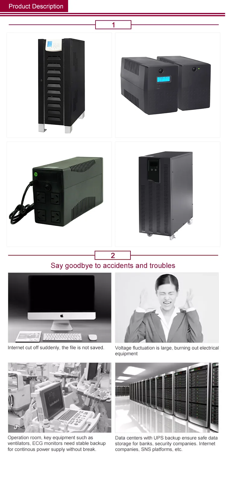 Sales Promotion High Quality 110V 220 V single three phase Uninterruptible power supply online UPS system