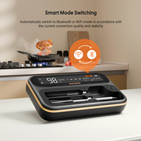INKBIRD termometer BBQ INT-12-BW, termometer BBQ nirkabel Mode ganda, WiFi 5G 2.4G dan Bluetooth 5.4 Kombo pemeriksaan panjang dan pendek