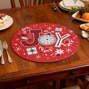 Napperons de table de Noël rouges napperons ronds en plastique de couleur <span class=keywords><strong>rouge</strong></span> de haute qualité et prix bon marché - Product Image 1