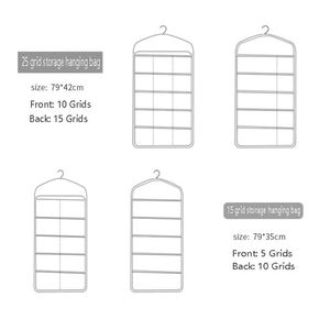 Organisateur de soutien-gorge suspendu pour placard, 15 compartiments, en tissu Oxford, double face, avec poches en maille, pliable, multifonctionnel, pour rangement mural ou de garde-robe - Product Image 2