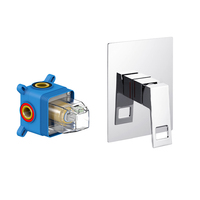 Ensemble de robinetterie de douche murale en laiton à commande monofonction avec noyau en céramique et double poignée pour hôtels et villas