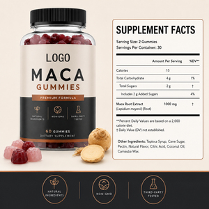 Gummies de haute qualité à l'extrait de Maca et à la racine de Ginseng Panax pour adultes - Soutien immunitaire, gestion de l'énergie, certifié Halal, 60 unités - Product Image 6