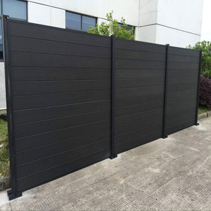 Outdoor Privacy <strong>Fencing</strong> WPC Aluminum Frame 3D Wood Grain Eco-friendly Weather Resistant Durable Panel Fence <strong>Trellis</strong> <strong>Gates</strong> - Product Image 1