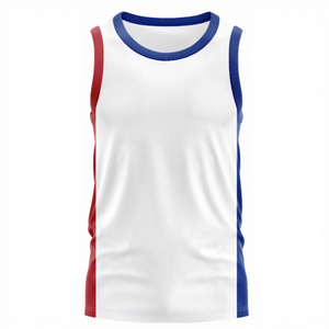 Camiseta sin Mangas de Rugby NRL Blanca, Cuello Redondo, Absorbe la Humedad, Color Sólido, para Todas las Temporadas, para Adultos - Product Image 4