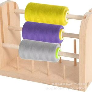 Support en bois pour pelotes de laine, crochet et aiguilles à tricoter, organiseur de bureau écologique à 2 niveaux - Product Image 5