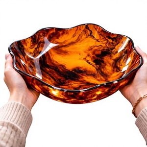 Bol de service en résine époxy fait main de luxe, sculptural et moderne, pour une décoration élégante de la salle à manger et de la maison, provenant d'Inde. - Product Image 1