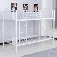 Couchette en acier de haute qualité avec garde-corps de sécurité Lit en métal robuste et robuste Twin Over Twin avec échelle pour enfants, adolescents