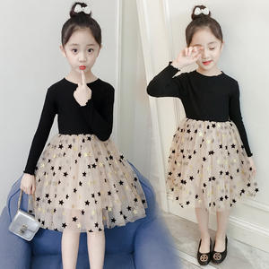 Vêtements pour enfants en gros, design tendance avec des appliques brillantes, robes de princesse à manches longues pour petites filles de Chine - Product Image 3