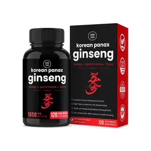 Biocaro Eigenmarke koreanische rote Panax-Ginseng-Kapseln Ginsenoside für Energie, Leistung und geistige Gesundheit Pillen für Männer und Frauen