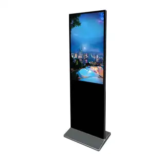 אנדרואיד רצפת LCD נגן 700 ניט 55 אינץ מבוסס ענן דיגיטלי שילוט תצוגת stand מקורה פרסום צג עבור שדות תעופה