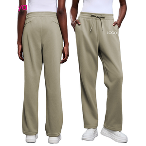 Pantalon de sport Roregal en polaire pour femme, décontracté, respirant, séchage rapide, haute qualité, élastique, coupe ample, jambe large, taille haute, avec cordon de serrage - Product Image 1