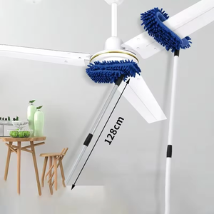 Plumeau Chenille en microfibre bleue avec outil de nettoyage de ventilateur de plafond à longue poignée pour nettoyeur de ventilateur de plafond domestique - Product Image 5