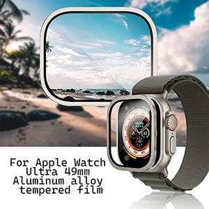 ل أبل ووتش 49 جدا مللي متر جميع في واحد سهلة التركيب عالية واضح المقسى ساعة زجاجية واقي للشاشة مع الإطار المعدني - Product Image 3