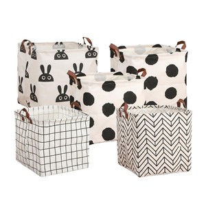 Toys Organizer Canvas Storage <b>Basket</b> Rectangle Cartoon Pattern <b>Foldable</b> Portable For Kids Room - Product Image 5
