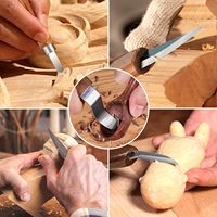 Ensemble de couteaux à sculpter le bois en gros, 15 pièces, en acier SK5, kit d'outils DIY pour enfants et débutants avec sac en cuir
