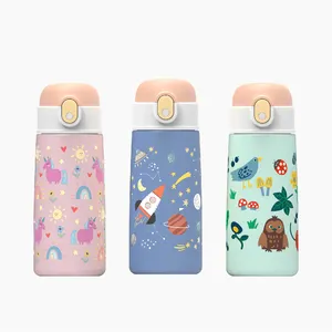 16oz Wholesale Stainless Steel Bottles For Kids BPA Free Vacuum Water Bottle With Straw Lid