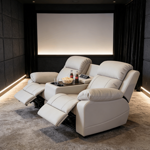 Sillón Reclinable Eléctrico de Cuero Moderno, de Lujo, Individual, para Sala de Estar, con Masaje, <span class=keywords><strong>Motorizado</strong></span>, de Gravedad Cero, Extragrande - Product Image 1