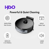 Aspirateur robot intelligent 3500Pa avec navigation gyroscopique, autonomie de 91-120 min, base de charge électrique 2600mAh pour la maison et l'hôtel