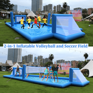 Large New <b>Inflatable</b> Volleyball and Football Court 2 in 1inflatable Water Game With Recreational Facilities - Product Image 3