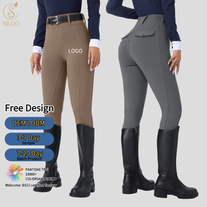 Pantalon d'équitation SILUO pour femme, nouvelle collection, en silicone intégral, couleur kaki, respirant, taille XL, pour l'équitation - Product Image 2