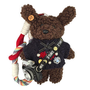 Porte-clés en peluche douce fait main, modèle chiot de dessin animé avec cordon de téléphone, référence KD188, origine CN/GUA, pour Halloween - Product Image 4