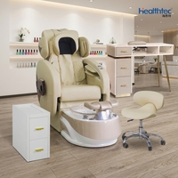 Ensemble de salon de beauté de luxe avec fauteuil de pédicure spa pour les pieds, table de manucure et chaise pour client de manucure
