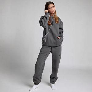 Conjunto de Sudadera con Capucha y Pantalones para Mujer, Color Sólido, Estilo Urbano, Dos Piezas, para Otoño e Invierno, Dropshipping Shopify - Product Image 4