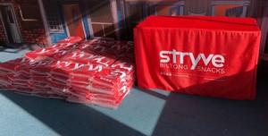Custom Printed Black Rectangular Spandex Conference <strong>Table</strong> <strong>Cover</strong> Floral Pattern with Logo Included - Product Image 4