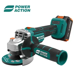 Power Action Cordless Brushless Angle Grinder For Cutting Grinding Polishing With 100mm Disc Side Handle