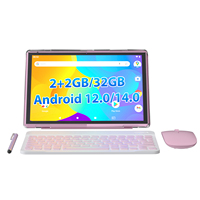Tablette PC 10 pouces avec clavier sans fil, RAM 2+2 Go, HDD 32 Go, Android 12 / 14, tablette 2 en 1, 10 pouces, Android 12