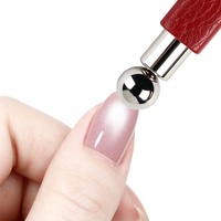 Outil magnétique 3-en-1 en cuir à double tête pour ongles, stylo aimanté pour effet œil de chat, pour vernis gel, salon et DIY