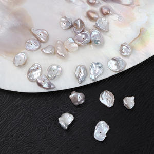 Fournisseur direct du fabricant, perles d'eau douce naturelles de 8 à 9 mm, blanches, en forme de pétale, particules baroques régénérées - Product Image 3