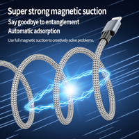 Cables de Carga Magnéticos Trenzados de 100W 5A, Cable Rápido USB-C a C de 1 M de Cobre Puro con Revestimiento de Nailon para Teléfono Móvil, PC y Coche