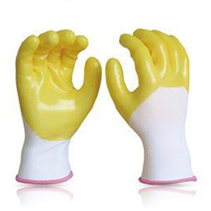 Chuangxin P399 White Yarn Yellow Pvc Full Hanging <b>Gloves</b> Size 8 M Oil Resistant For Construction And Industrial Use - Product Image 2