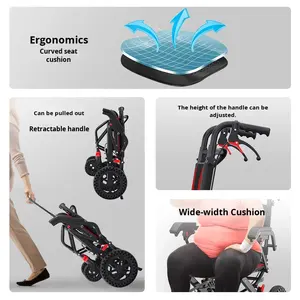 Mklopp 휴대용 초경량 수동 휠체어 접이식 스쿠터 디자인 노인 여행 자동차 접근 가능한 국가 보조금 독일어 - Product Image 5