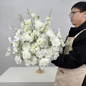 Boules de fleurs artificielles réalistes DKB, roses en soie, centres de table pour mariage et décorations de table pour la fête des mères - Product Image 5