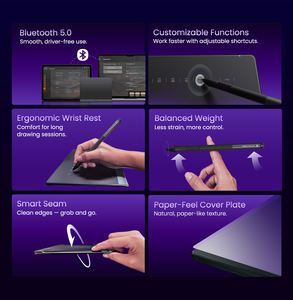 DigiDraw 10mm Sensorgesteuertes Digitales Zeichentablett mit Stift 16384 Druckstufen 5080LPI für Professionelle Grafikdesign-Aufgaben - Product Image 5