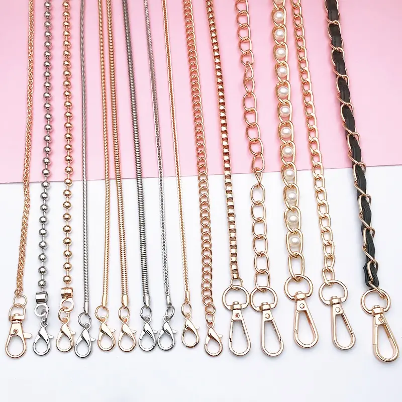 110CM gold silver metal chains mobile phone chain strap lanyard for Iphone
