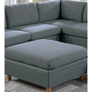 DB Contemporary Sofá de cuña con cojín de 1 pieza con tela Dorris de color acero y patas de madera para muebles de sala de estar para el hogar - Product Image 5