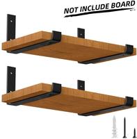 Support d'étagère en acier au carbone sur mesure, fixation murale à angle droit avec finition noire, modèle B-1000