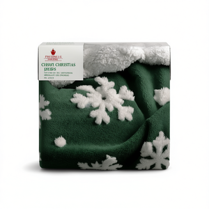 Couverture de Noël Fushimi's Toy Shop, motif flocon de neige vert et blanc, portable, pour usage intérieur, 50x60 pouces - Product Image 1