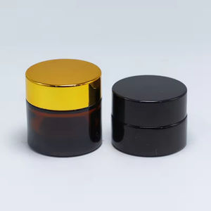 Envases Cosméticos al por Mayor de 30g 50g 60g 100g 120g 150g 240g 270g, Tarro de Vidrio Ámbar para Crema Facial con Tapa de Rosca Negra o Dorada - Product Image 3