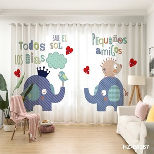 <span class=keywords><strong>Tende</strong></span> Trasparenti con Stampe Digitali per Camere dei Bambini, Motivi di Animali Cartoon, Design per Finestre - Product Image 5